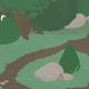 A screenshot from the Untitled Goose Game shows the goose peering out of a bush.